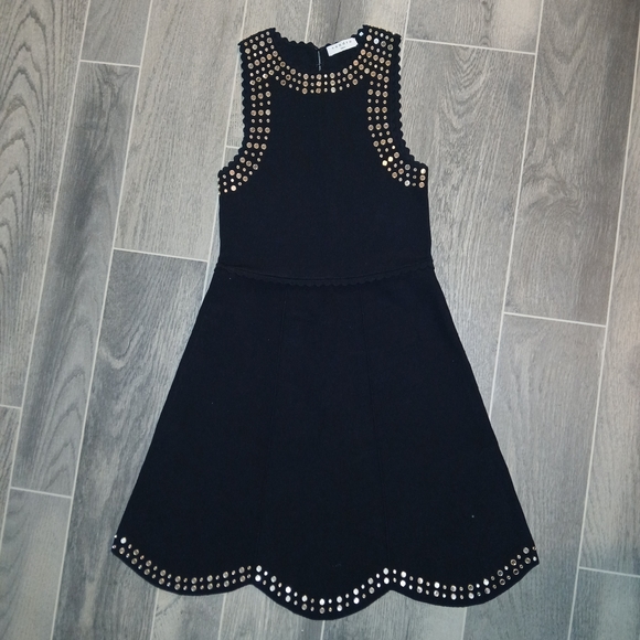 Sandro Paris Dresses & Skirts - Elegant Black Dress with Gold Accents